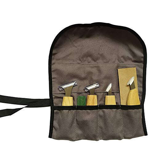 Woodworking Chisels Set, Geometric Wood Carving Tools with Roll Kn...