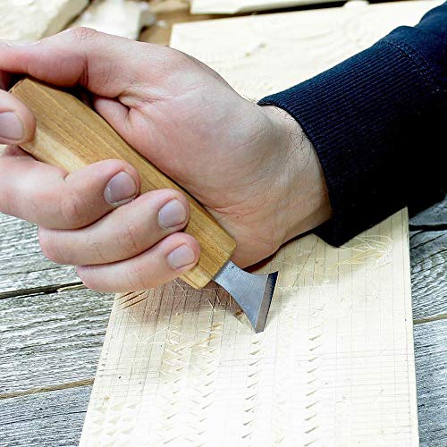 Woodworking Chisels Set, Geometric Wood Carving Tools with Roll Kn...