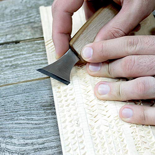 Woodworking Chisels Set, Geometric Wood Carving Tools with Roll Kn...