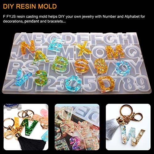 Letter Resin Molds Backward,Alphabet Number Silicone Molds for Res...