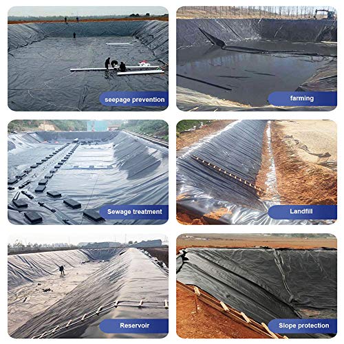 F-XW Pond Liners HDPE Rubber Pond Skins, Puncture and Tear Resista...