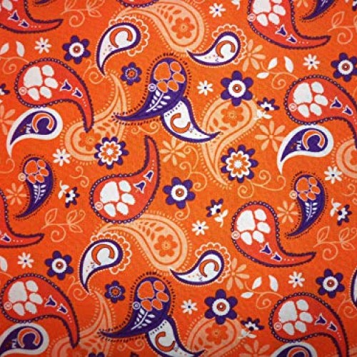 Clemson Tigers Paisley Fabric by The Fat Quarter by Fat Quarter Ne...