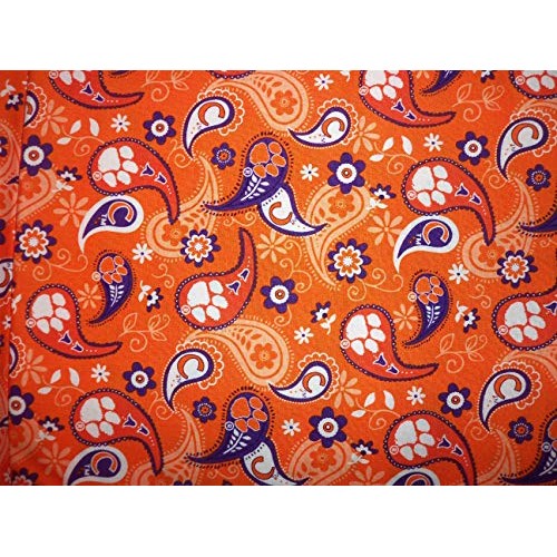 Clemson Tigers Paisley Fabric by The Fat Quarter by Fat Quarter Ne...