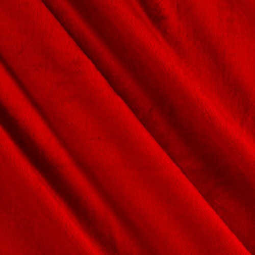 Fabric Solid Minky Plush Scarlet Yard