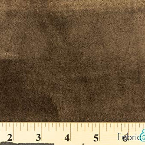 Brown Minky Smooth Soft Solid Plush Faux Fake Fur Fabric Polyester...