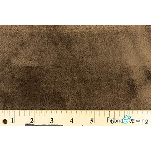 Brown Minky Smooth Soft Solid Plush Faux Fake Fur Fabric Polyester...
