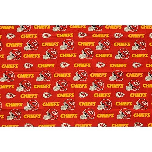 Kansas City Chiefs Football Red Sheeting Fabric Cotton 5 Oz 58-60