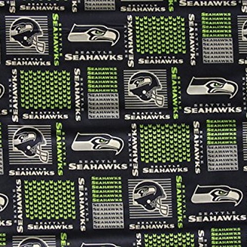 Seattle Seahawks Football Checkered Sheeting Fabric Cotton 5 Oz 58...