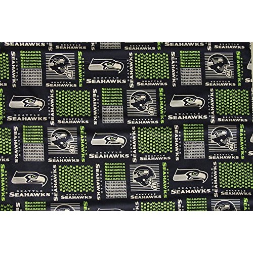 Seattle Seahawks Football Checkered Sheeting Fabric Cotton 5 Oz 58...