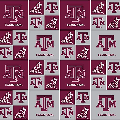 Texas A&M Aggies Football Checkered Sheeting Fabric Cotton 4 Oz 44...