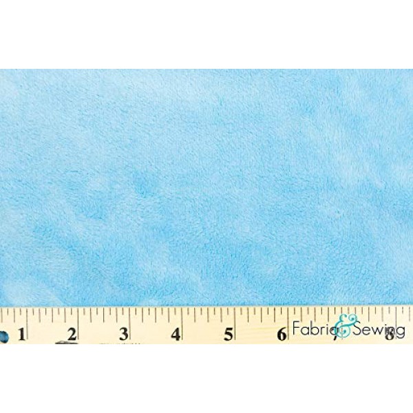 Fabric and Sewing Light Aqua Blue Minky Smooth Soft Solid Plush Faux Fake Fur Fabric Polyester 14 oz 58-60