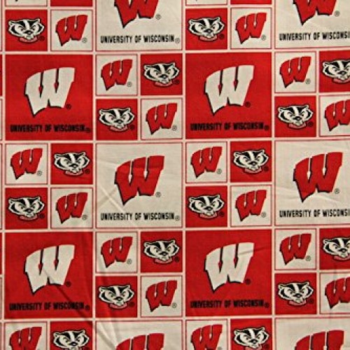 Wisconsin Badgers Football Checkered Sheeting Fabric Cotton 4 Oz 4...