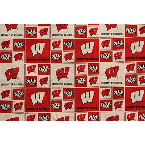 Wisconsin Badgers Football Checkered Sheeting Fabric Cotton 4 Oz 4...