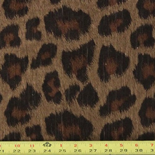 Chenille Velvet Upholstery Drapery Fabric Brown Leopard Panthera T...