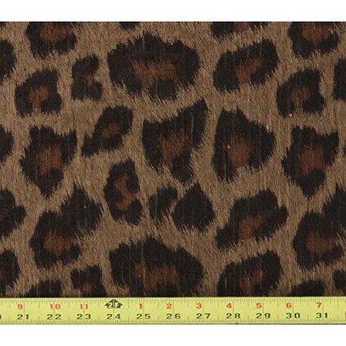 Chenille Velvet Upholstery Drapery Fabric Brown Leopard Panthera T...
