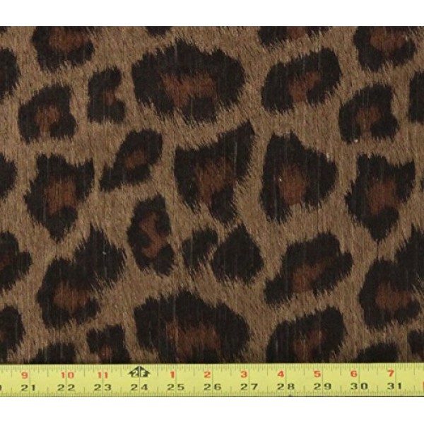 Chenille Velvet Upholstery Drapery Fabric Brown Leopard Panthera ...