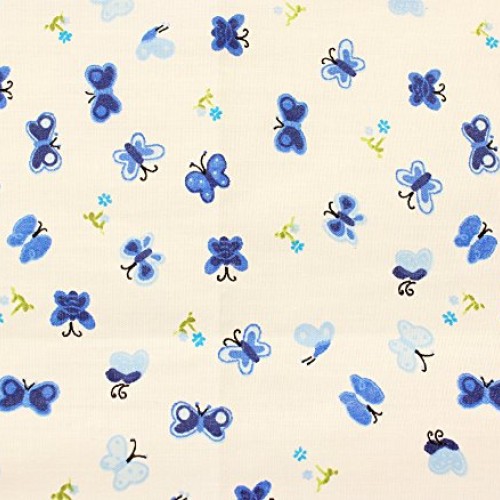 Cotton Flannel Fabric Butterfly Blue / 45 Wide/Sold by The Yard