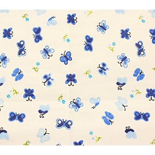 Cotton Flannel Fabric Butterfly Blue / 45 Wide/Sold by The Yard