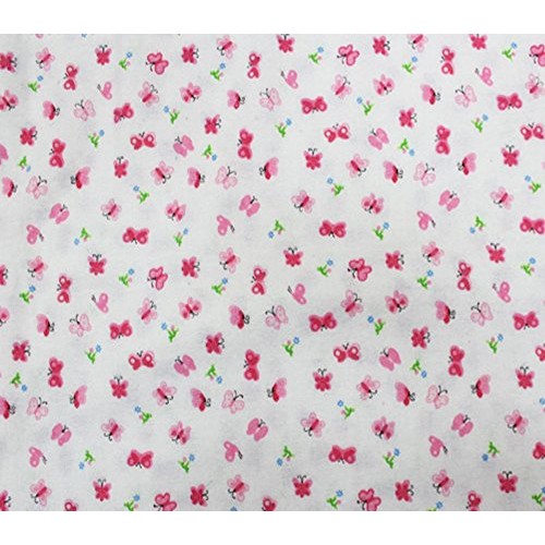 Cotton Flannel Fabric Butterfly Pink / 45 Wide/Sold by The Yard