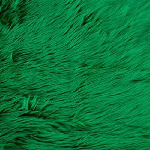 Faux Fake Fur Fabric Long Pile Solid Shaggy Kelly Green / 60 Wide...
