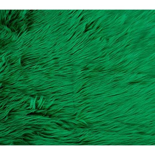 Faux Fake Fur Fabric Long Pile Solid Shaggy Kelly Green / 60 Wide...