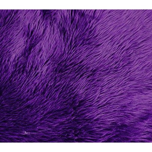 Faux Fake Fur Fabric Long Pile Solid Shaggy Purple / 60 Wide/Sold...