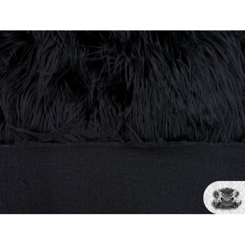 Faux/Fake Fur Mongolian Fabric Sold by The Yard Black