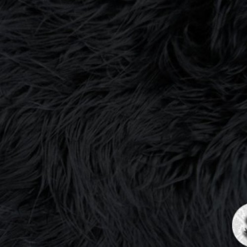 Faux/Fake Fur Mongolian Fabric Sold by The Yard Black