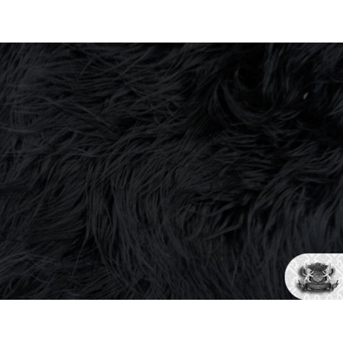 Faux/Fake Fur Mongolian Fabric Sold by The Yard Black