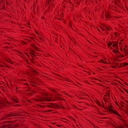 Faux/Fake Fur Mongolian Fabric Sold by The Yard Dark RED