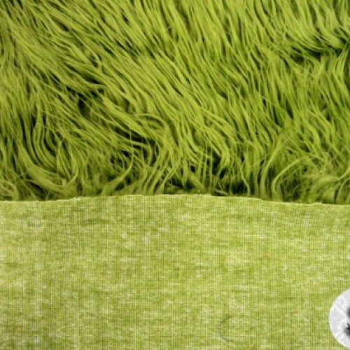 Faux/Fake Fur Mongolian Olive Green Fabric by The Yard
