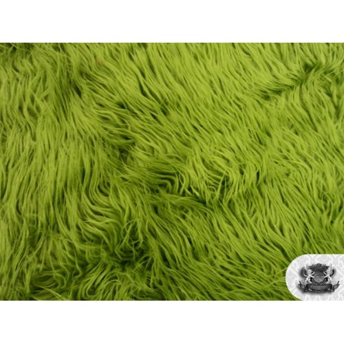 Faux/Fake Fur Mongolian Olive Green Fabric by The Yard
