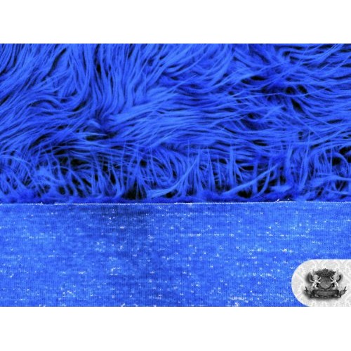 Faux/Fake Fur Mongolian Royal Blue Fabric by The Yard