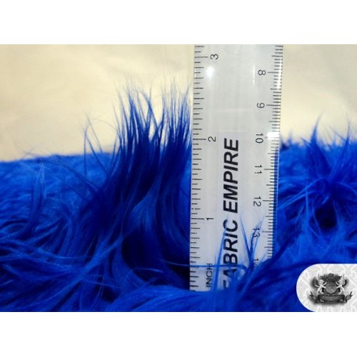 Faux/Fake Fur Mongolian Royal Blue Fabric by The Yard