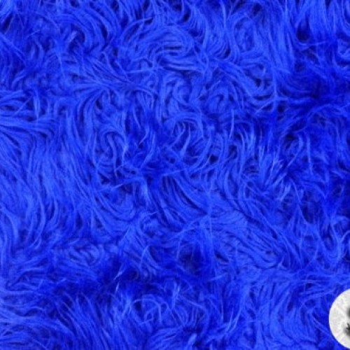 Faux/Fake Fur Mongolian Royal Blue Fabric by The Yard