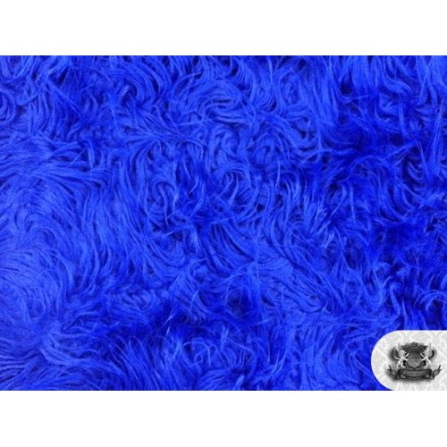 Faux/Fake Fur Mongolian Royal Blue Fabric by The Yard