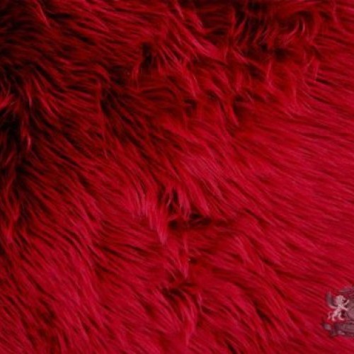 Faux/Fake Fur Shaggy Dark RED Fabric by The Yard