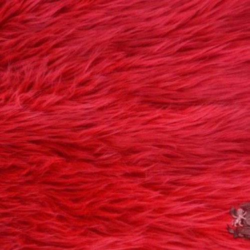 Faux/Fake Fur Shaggy RED Fabric by The Yard