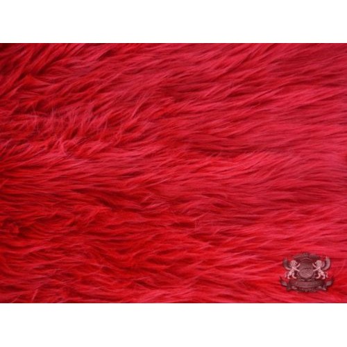 Faux/Fake Fur Shaggy RED Fabric by The Yard