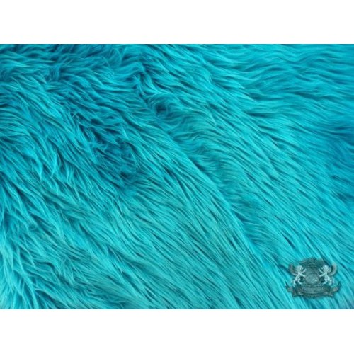 Faux / Fake Fur Shaggy TURQUOISE Fabric By the Yard