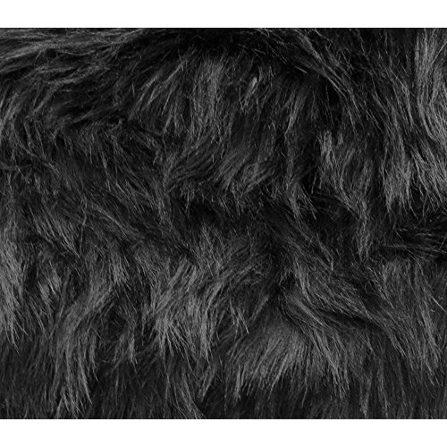 Faux Fur Fabric Long Pile Monkey Shaggy Black / 60 Wide/Sold by T...