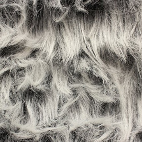 Faux Fur Fabric Long Pile Monkey Shaggy Gray Frost / 60 Wide/Sold...