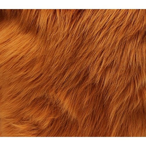Faux Fur Fabric Long Pile Shaggy Rust / 60 Wide/Sold by The Yard