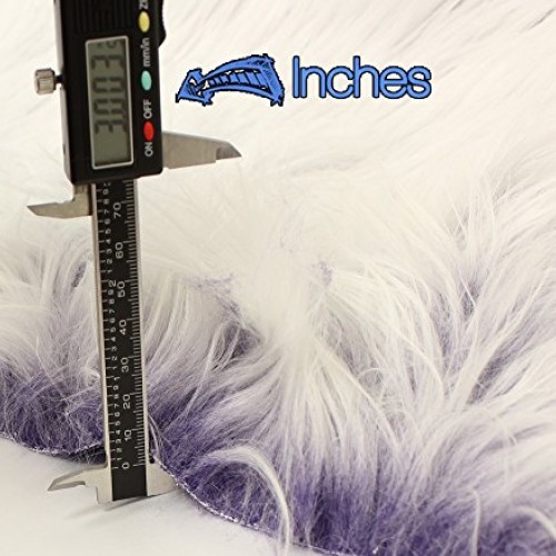 Faux Fur Long Pile Ultra Mongolian 2 Tone Eggplant Fabric / 64 W/...