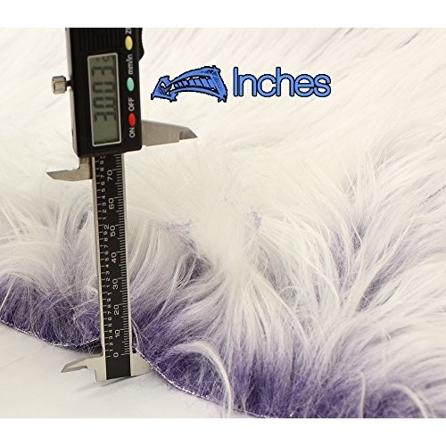 Faux Fur Long Pile Ultra Mongolian 2 Tone Eggplant Fabric / 64 W/...