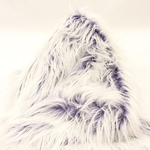 Faux Fur Long Pile Ultra Mongolian 2 Tone Eggplant Fabric / 64 W/...