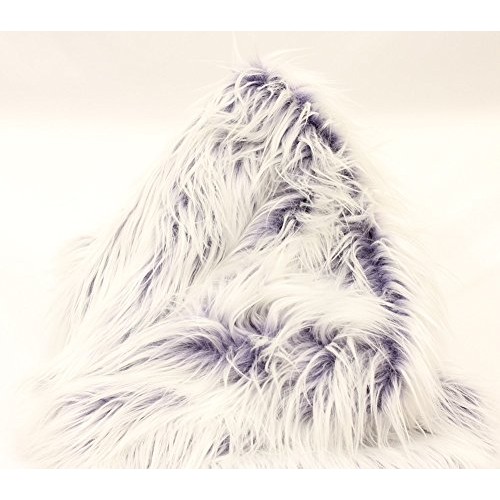 Faux Fur Long Pile Ultra Mongolian 2 Tone Eggplant Fabric / 64 W/...