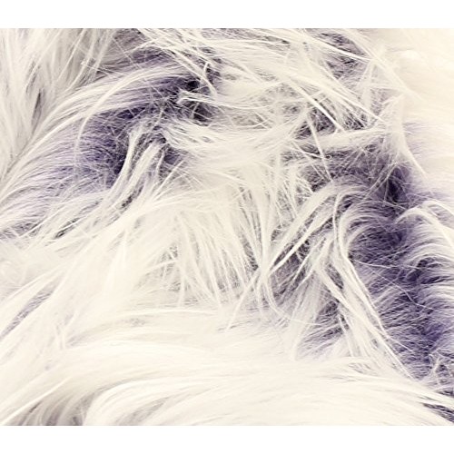 Faux Fur Long Pile Ultra Mongolian 2 Tone Eggplant Fabric / 64 W/...