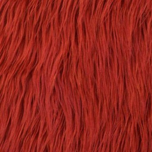 Faux Fur Mongolian Red 58 to 60 Inch Fabric by The Yard