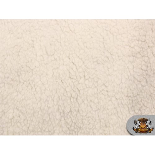 Heavy Duty SHERPA SHEEP SKIN Ivory Faux Fur Fabric / 66W/BTY